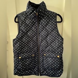 Jcrew quilted polka dot puffer vest